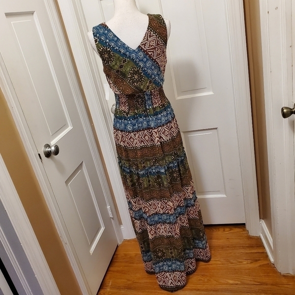 NWT Chris McLaughlin Print Tiered Midi Dress Size 6 - Picture 5 of 16